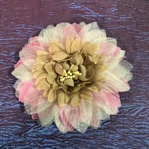 Pink and Gold Floral Accessory
